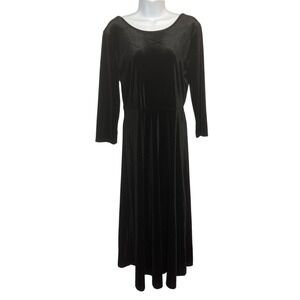 Suzanne Betro Womens Med Black Velvet‎ Scoop Back Fit & Flare Dress Whimsigoth